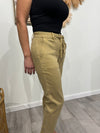 Jog -  A Pair of High Waisted Garment Dyed Cuffed Joggers