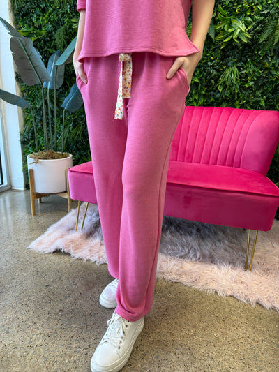 Helena - A Solid Drop Shoulder 3/4 Sleeve Oversized Loose Fit Top and pants