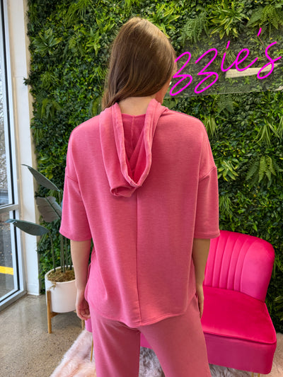 Helena - A Solid Drop Shoulder 3/4 Sleeve Oversized Loose Fit Top and pants