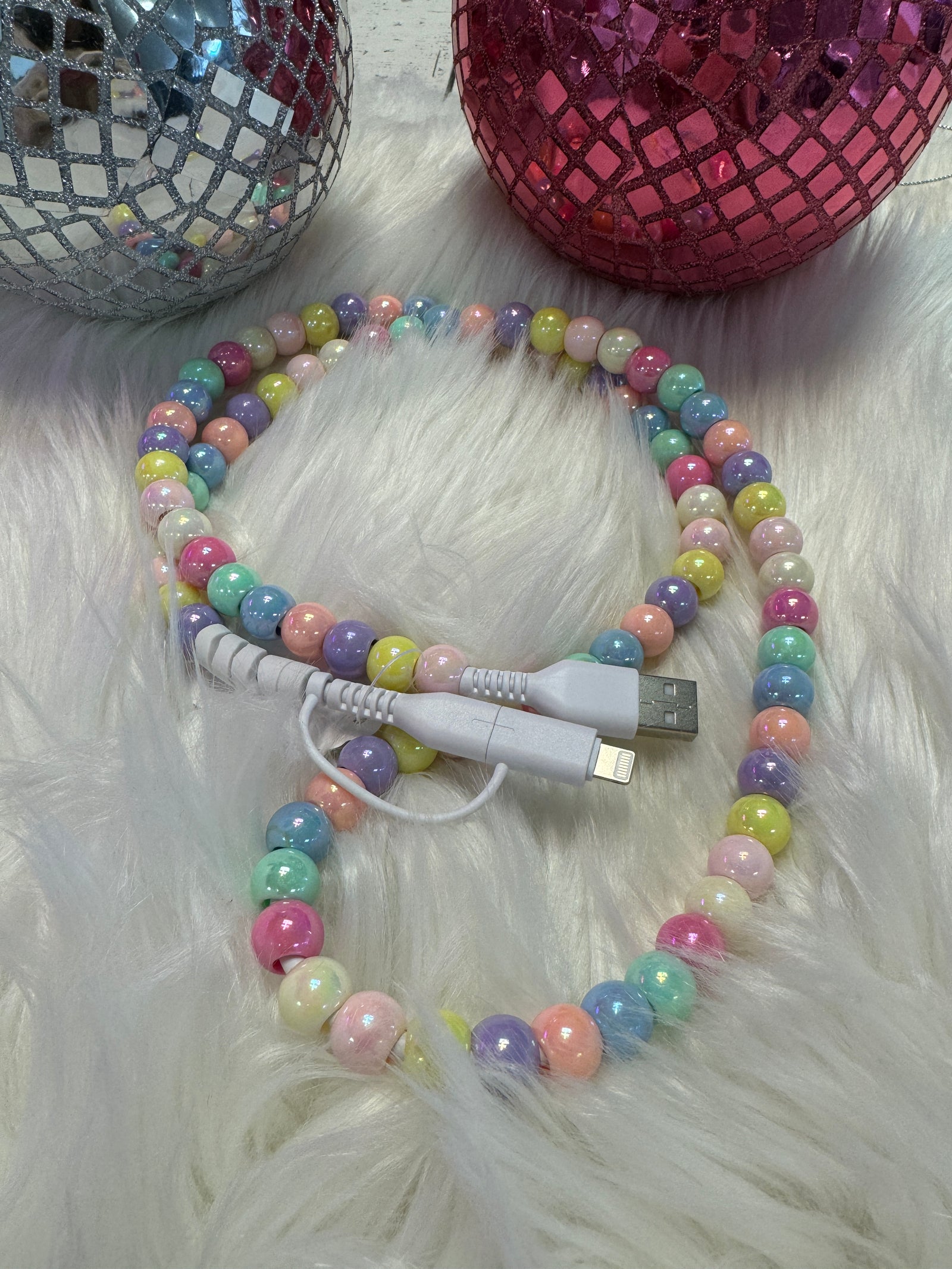 Beaded USB Charger - Spring Multi