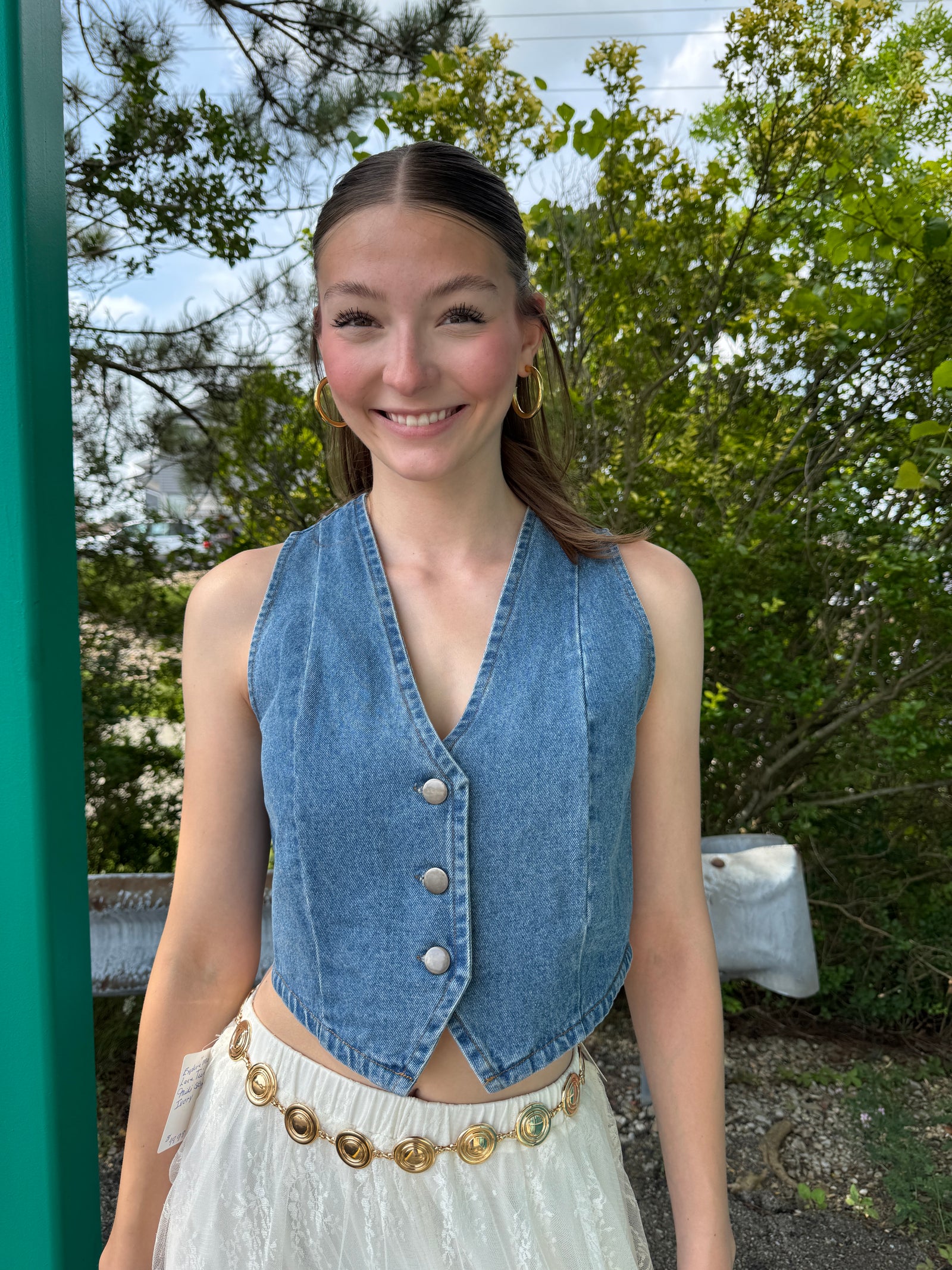 Gemma - A Light Wash Denim Vest