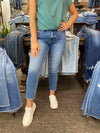 Melissa - A Pair of Mid Rise Straight Crop Jeans