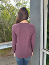 Macy - A Crew Neck Long Sleeve Out Seamed Pullover Top