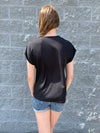 Ty - A Cowl Neck Short Sleeve Top