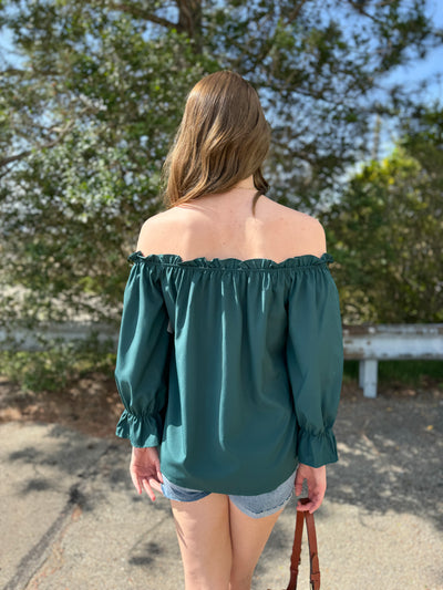 Cindy - An Off-Shoulder Flounce Sleeve Top