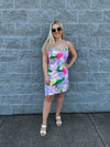 Nova - An Adjustable Strap Watercolor Mini Dress