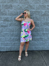 Nova - An Adjustable Strap Watercolor Mini Dress