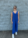 Cobalt - A Double V Elastic Back Jumpsuit