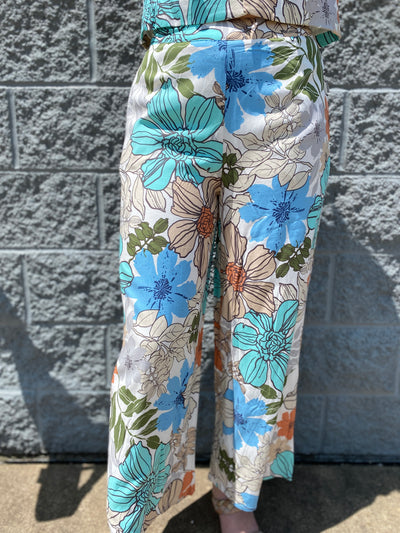 Carissa - A Pair of Floral Print Wide Leg Pants