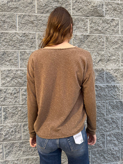 Brandi - A Long Sleeve V Neck Surplice Hem Top