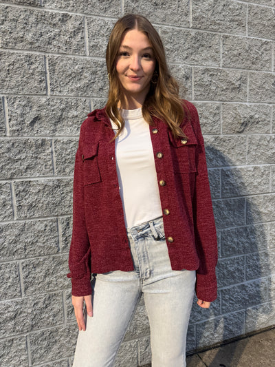 Ava - A Collared Long Sleeve Button Up Jacket