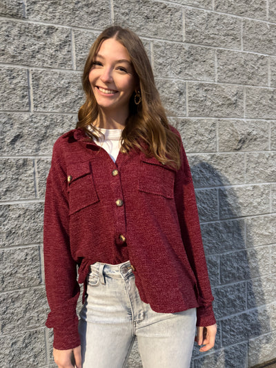 Ava - A Collared Long Sleeve Button Up Jacket