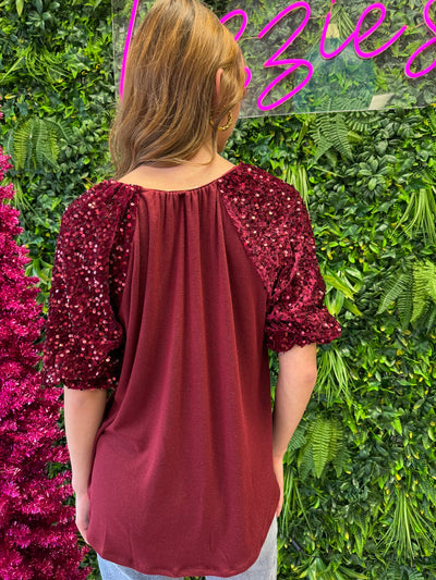 Cleo - A Sparkly  Knit Velvet Top with Rhinestone Detail