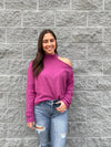 Marley - A Cut Out Neck Oversized Long Sleeve Top