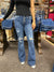 Flare - A Pair of Mid Rise Button Fly Jean Flare with Destroying