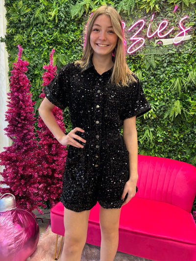 Faith - A Sequin Romper with Pockets