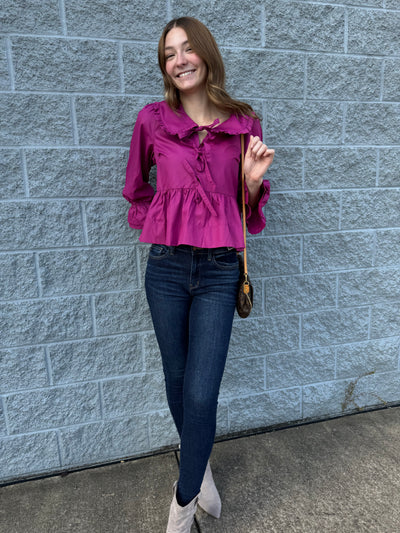 Paris - A Peplum Bow Top