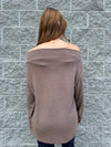 Emily - A Cowl  Neck Long Sleeve Off the Shoulder Top