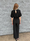 Fury - A Boat Neck Short Sleeve Jumpsuit with Waist Tie