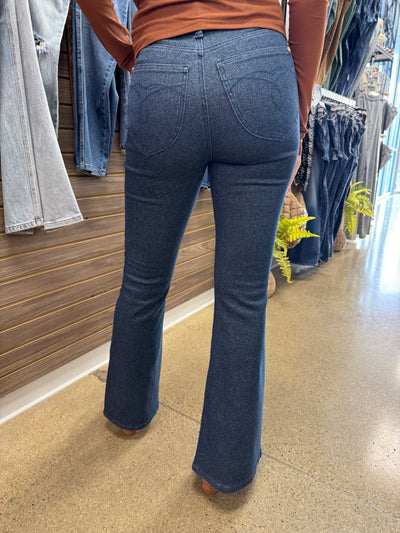 Wolfe - A Pair of High Waisted Sparkle Flare Jeans