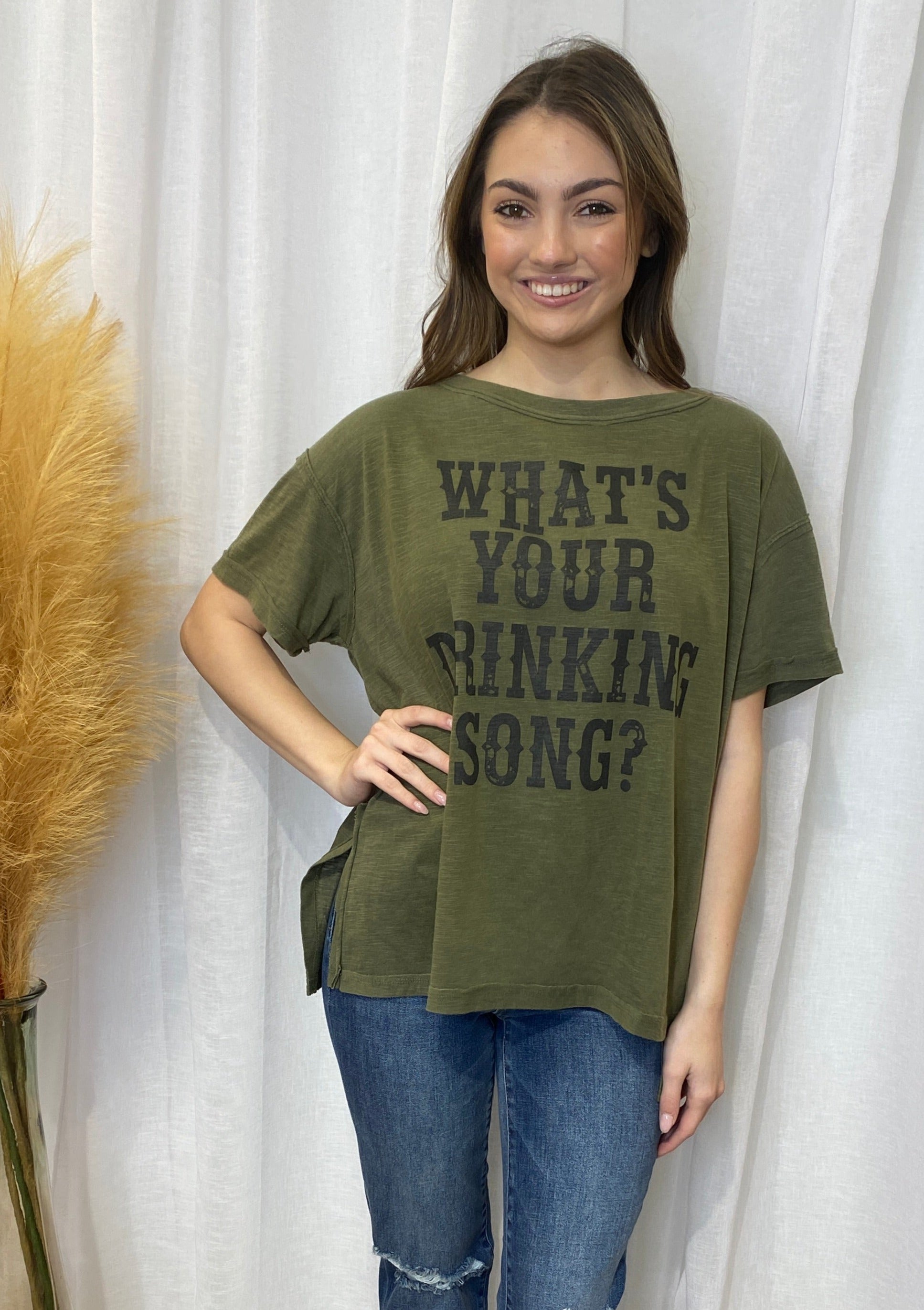 Graphic Tee "What's Your Drinking Song"