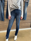 Deva - High Rise Dark Denim with Side Slit