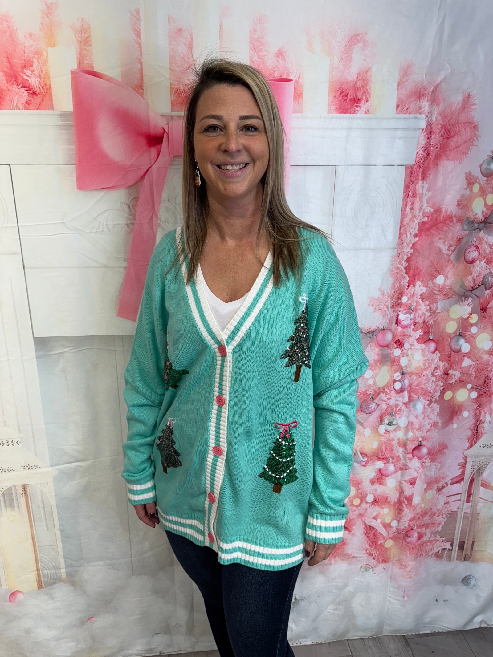 Spruce - A Relaxed Cardigan with an Array of Spruce Trees