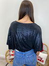 Advent -  A Shimmery Dolman Sleeve Top with Gathered Waistband