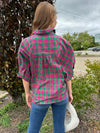 Suz - An Oversized Plaid Button Down Top