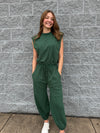 Brianna - Heather Green Comfy Oversized Jumpsuit