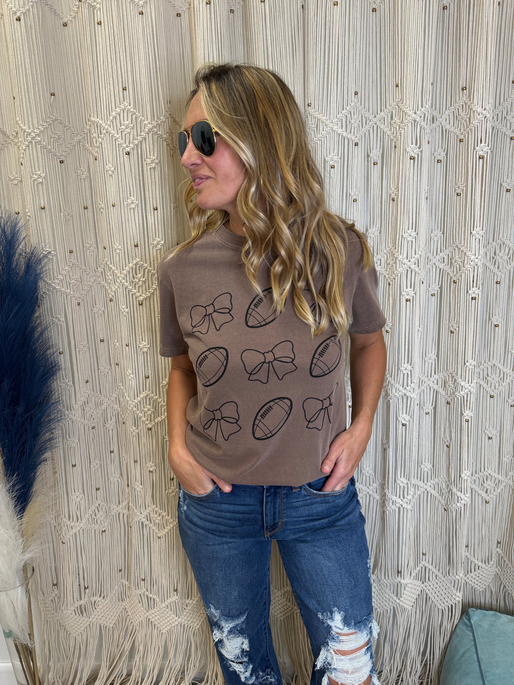 Bradshaw - A Football & Bows Graphic Tee