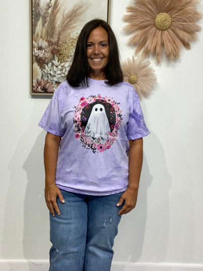 Spooky and Sweet Floral Ghost graphic tee