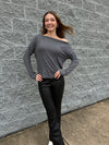 Out and About - Long Sleeve Boat Neck Top