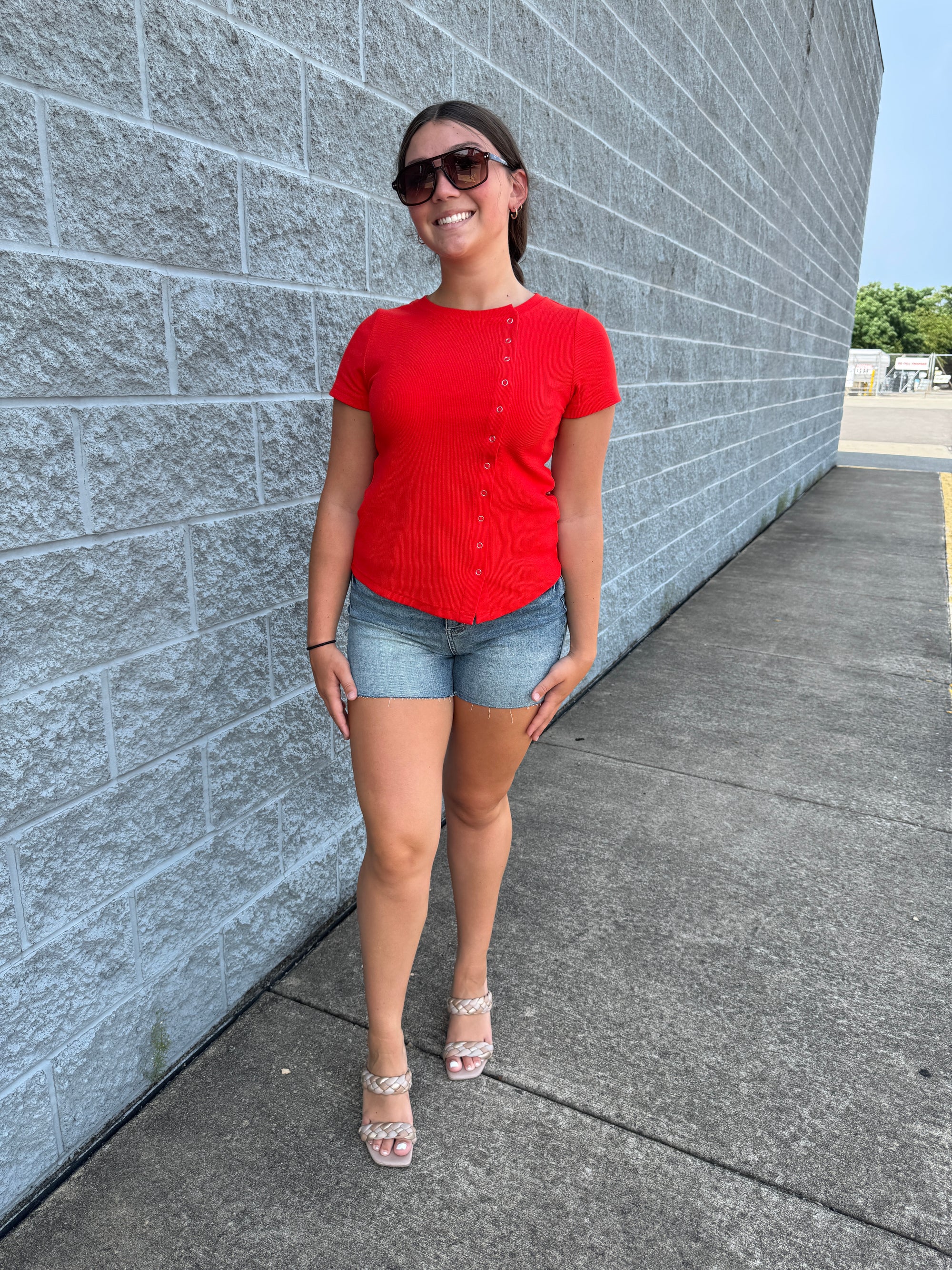 Thunder - A Pair of High Rise with Star Seam Detail Shorts