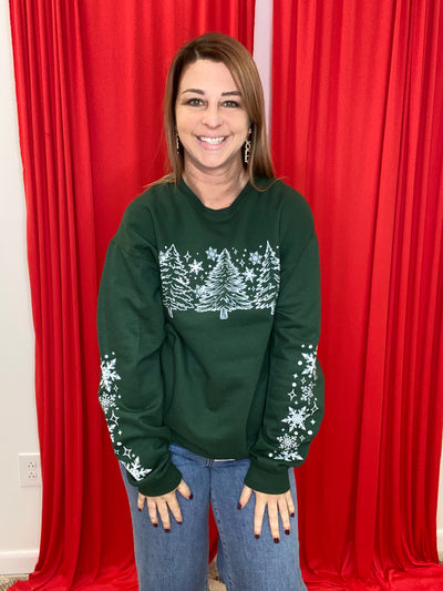 Explore More Collection - Christmas Snowflakes Graphic Crewneck