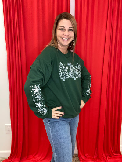 Explore More Collection - Christmas Snowflakes Graphic Crewneck