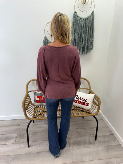 Pinot - Long Sleeve Tie Front Top