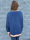 Comfy Time - Contrast Striped Long Sleeve Sweatshirt