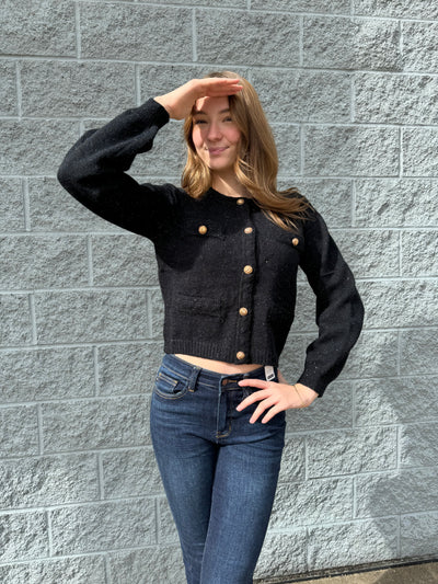 Barb - A Long Sleeve Open Front Button Down Jacket