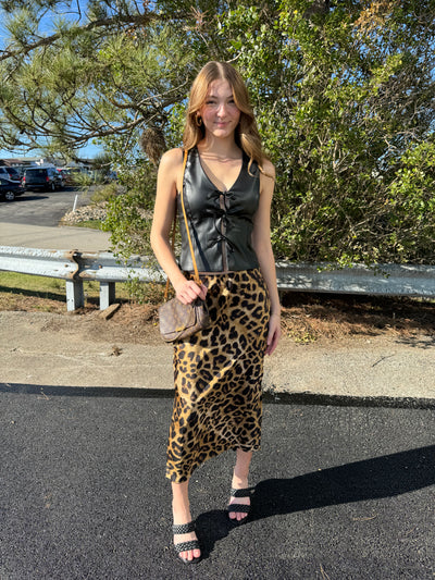 Liza - A Leopard Midi Skirt