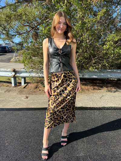 Liza - A Leopard Midi Skirt