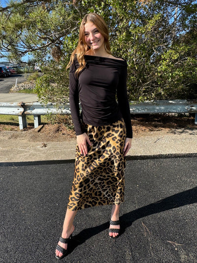 Liza - A Leopard Midi Skirt