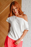 Explore More Collection - Pilates Princess Off Shoulder Top in Off White