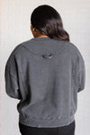 Explore More Collection - Quick Fix Mineral Wash Crew Neck Pullover in Black