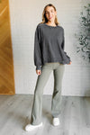 Explore More Collection - Quick Fix Mineral Wash Crew Neck Pullover in Black