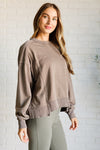 Explore More Collection - Quick Fix Mineral Wash Crew Neck Pullover in Mocha