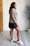 Explore More Collection - Quick Fix Mineral Wash Crew Neck Pullover in Mocha