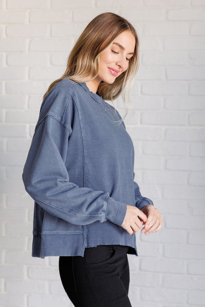 Explore More Collection - Quick Fix Mineral Wash Crew Neck Pullover in Psychic