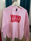 Explore More Collection - Faux XOXO Sweatshirt Pink with Red Letters