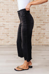 Explore More Collection - Ryan High Rise Button Fly Wide Leg Crop Jeans